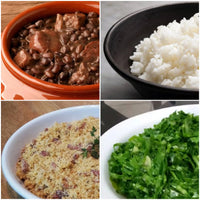 4 Pessoas - KIT Feijoada Light (Ling e C Seca), Arroz, Couve e Farofa de Bacon 2,7Kg - FAMÍLIA - KIT