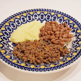 KIDS - Carninha Moída com arroz, feijão e purê