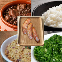 6 pessoas - Porco Real - KIT Feijoada Light (Lings e Carne Seca), Linguiças Porco Real, Arroz e Farofa de Bacon 4Kg - FAMÍLIA - KIT
