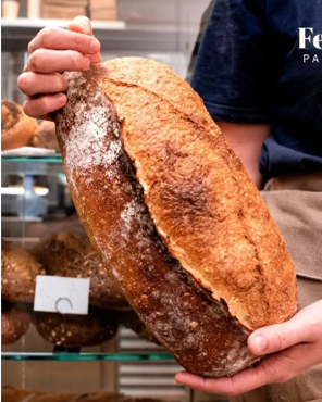 PADARIA FEHER - PÃO GRANDE DE LEVAIN 50% Integral - 620g (entrega no dia seguinte)