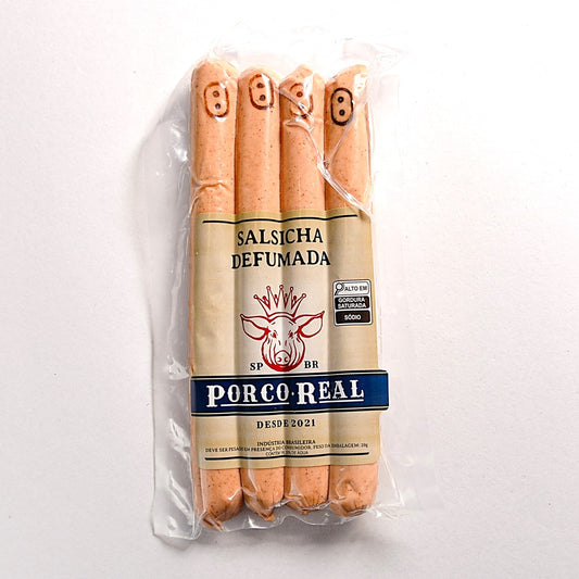 PORCO REAL - Salsicha Defumada 4 unids - Peso variável entre 275 e 300g