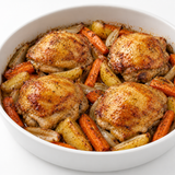 Bandeja Média de Sobrecoxas com Legumes (2 a 3 pessoas) 800g (desossadas e sem pele) - FAMÍLIA - PROTEÍNA PRÁTICAao For