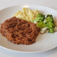 FIT 300 - Ragu de Carne Magra com Purê de Batata Doce e Mix de Brócolis e Couve Flor - 300g