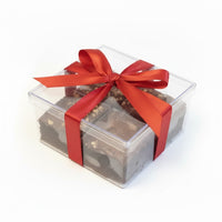 SOBREMESA - Caixa com 8 Brownies Individuais 5x5cm - 2 de cada (Doce de Leite, Nutella, Brigadeiro e Nozes)