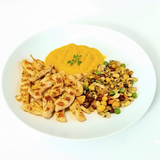 FIT 300 - Tiras de Frango com Mix de Grãos e Pure de Abobóra - 300gr