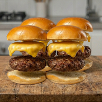 KIT 4x Chef's Cheese Burguers - Aprox. 160g cada + Pães de Brioche + Queijo à escolha
