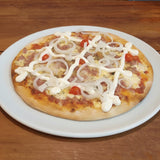 New!!! Pizza Média - Porco Real (Mozzarella, Linguiça, Cebola, Catupiry e Pimenta Biquinho) - 23cm