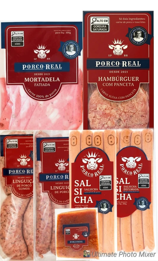 PORCO REAL - Kit Degustação de todos os produtos Porco Real (Bacon Tam.: G)