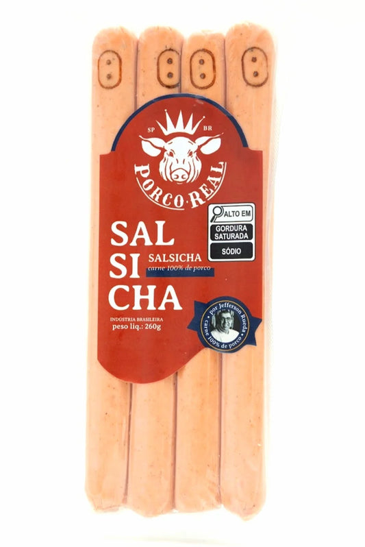 PORCO REAL - Salsicha com quatro unids - Peso variável entre 275 e 300g