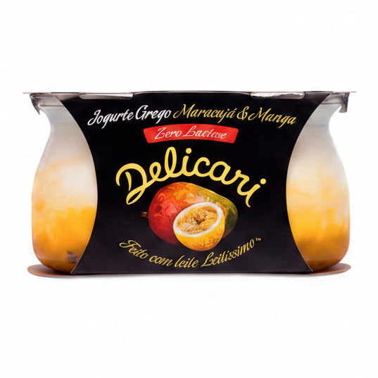 Delicari - Duo de Maracujá & Manga - Pack c/ 2 Iogurtes Gregos Zero Lactose  170g cada