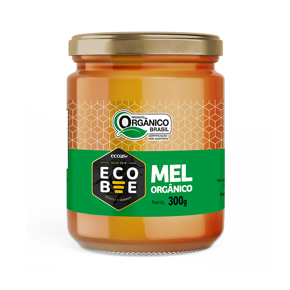 MEL ORGÂNICO SILVESTRE ECOBEE 300g - Pote de Vidro