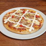New!!! Pizza Média - Porco Real (Mozzarella, Linguiça, Cebola, Catupiry e Pimenta Biquinho) - 23cm