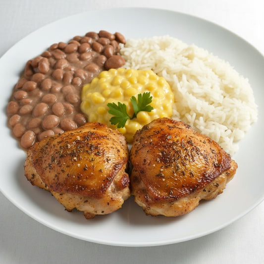 DIA A DIA - Sobrecoxa Desossada sem pele, Arroz, Feijão E Creme de Milho 400g