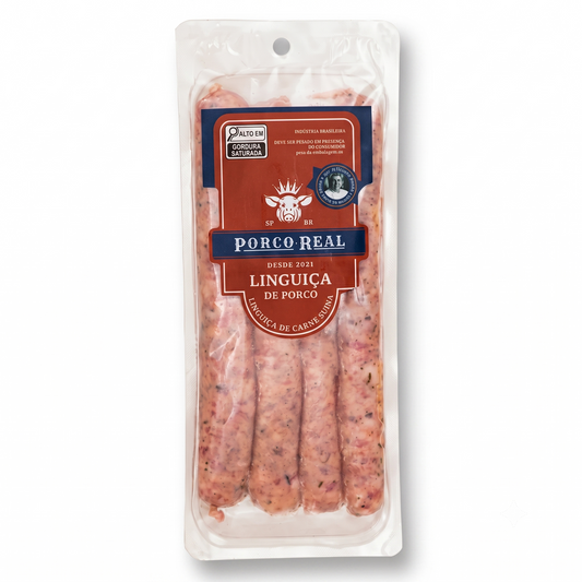 PORCO REAL - SUPER PROMO - Próximo ao Vencimento (23/07) - Linguiça Fininha com quatro unids - 300g