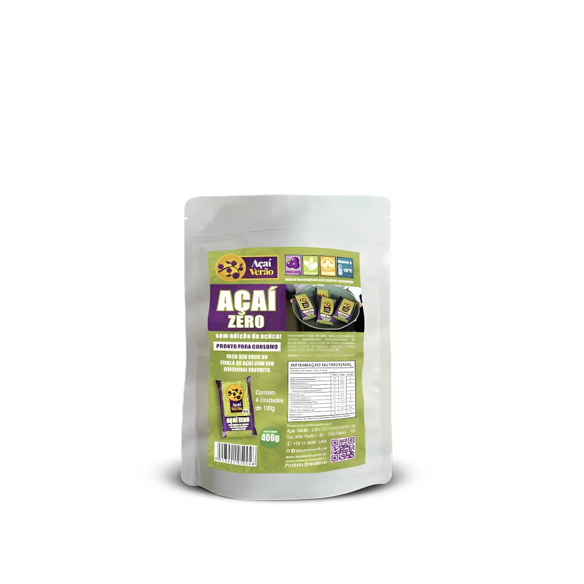 AÇAÍ VERÃO - ZERO - PACK com 4 Sachês de 100g