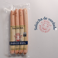 PORCO REAL - SUPER PROMO - Próximo ao Vencimento - Salsicha Defumada com quatro unids - Peso variável entre 275 e 300g
