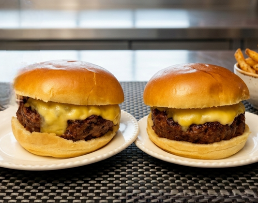 KIT 2 SUPER BURGUERS 180g + Pães de Brioche + Queijo Prato - (rende 2 Unids)