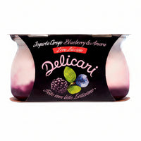Delicari - Duo de Blueberry & Amora - Pack c/ 2 Iogurtes Gregos Zero Lactose  170g cada