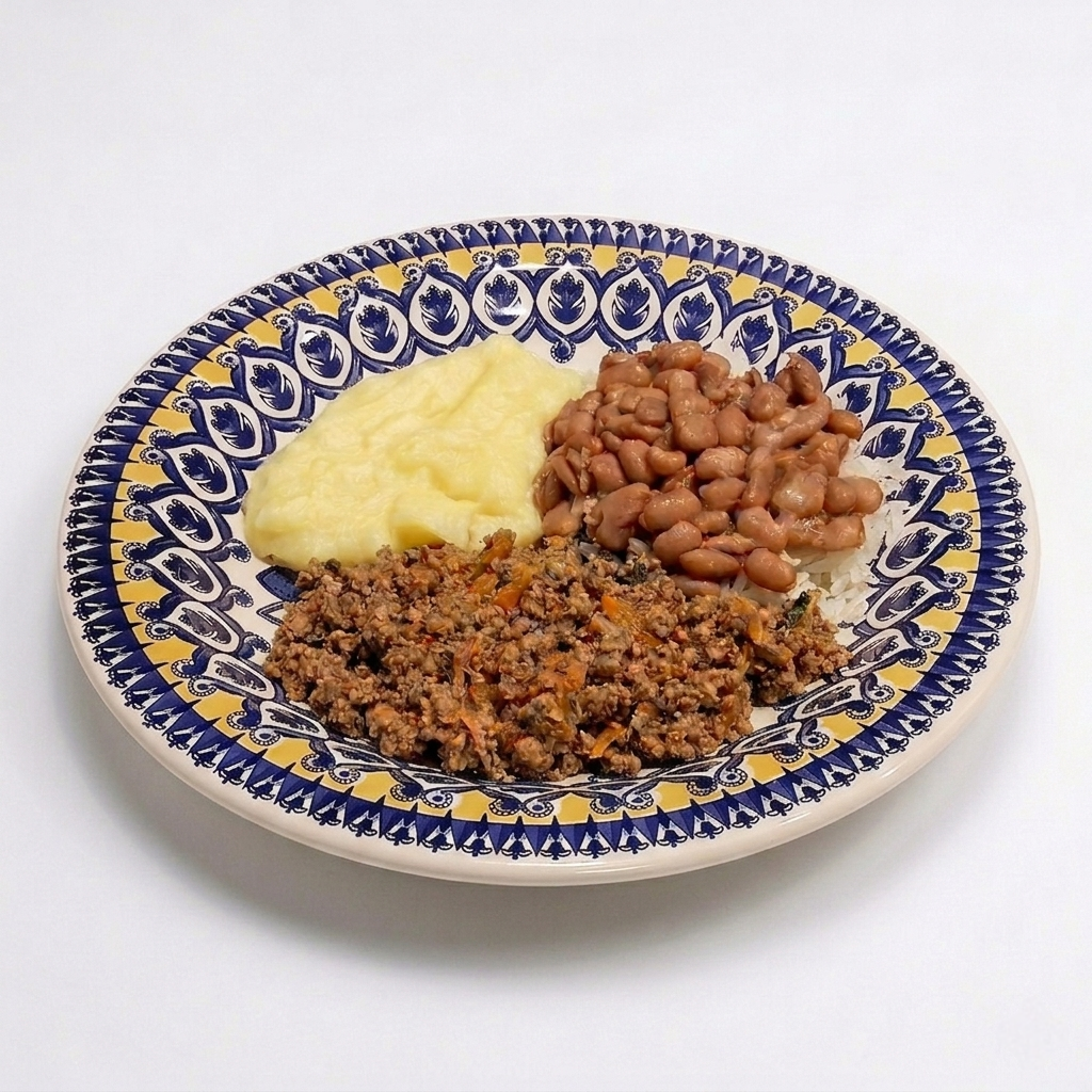 KIDS - Carninha Moída  com arroz, feijão e purê