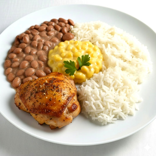 DIA A DIA - Sobrecoxa Desossada sem pele, Arroz, Feijão E Creme de Milho 400g