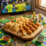 Kit Copa - 24 Petiscos de Queijo (12  Pasteis de Queijo e 12 Bolinhas de Queijo)