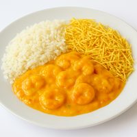 PEIXES - Strogonoff de Camarão com Arroz e Batata Palha - 400g