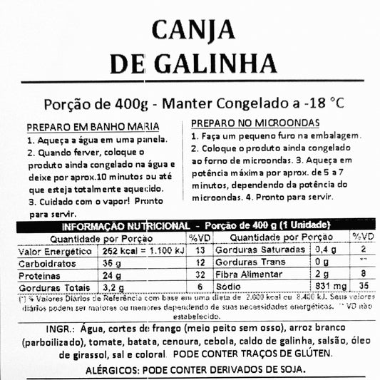 SOPAS - Canja de galinha 400g