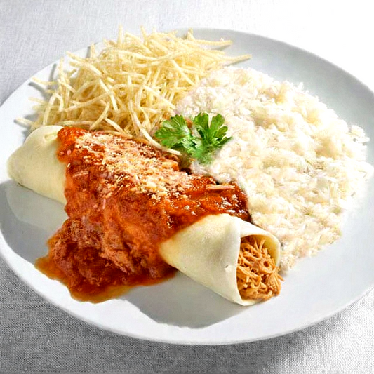 DIA A DIA - Panqueca de Frango com Catupiry ao Sugo, arroz e batata palha 400g