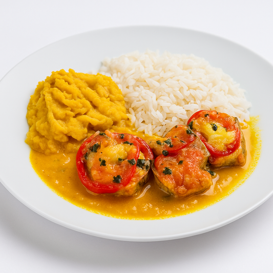 PEIXES - Moqueca de Cação com Arroz e Pirão - 400g
